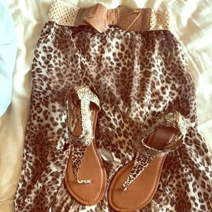 Cheetah High Low Skirt